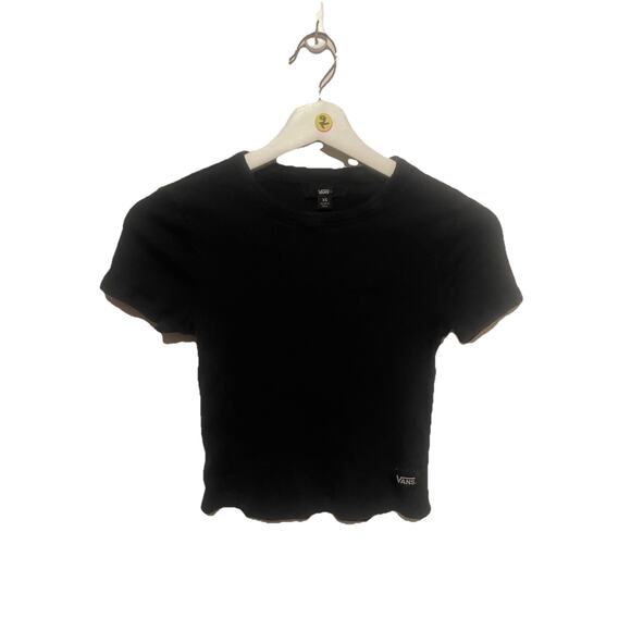 Vans Tops - Vans Women's Black Ribbed Fitted Crop Top‎ XS
